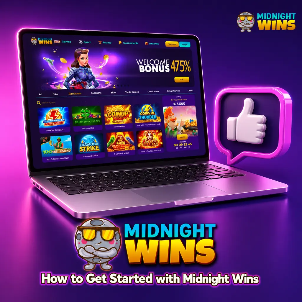 Step-by-step guide to registering, verifying and depositing at Midnight Wins in about 10 minutes